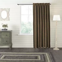 Vhc Brands Country Check Rod Pocket Blackout Single Curtain Panel