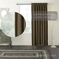 Vhc Brands Country Check Rod Pocket Blackout Single Curtain Panel