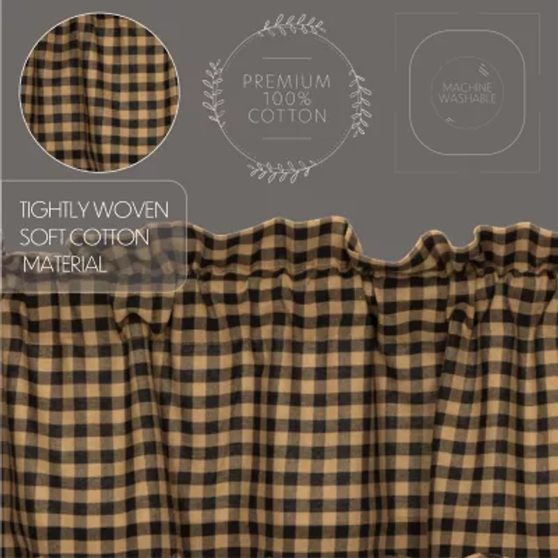 Vhc Brands Country Check Rod Pocket Blackout Single Curtain Panel