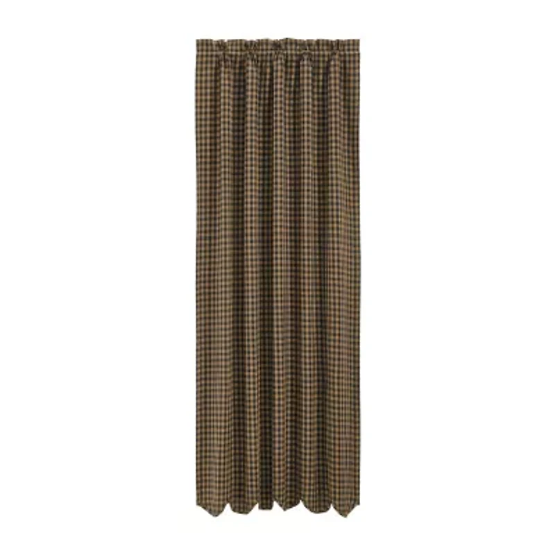 Vhc Brands Country Check Rod Pocket Blackout Single Curtain Panel