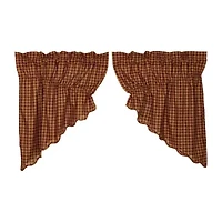 Vhc Brands Country Check Prairie Swag Rod Pocket Scallop Valance