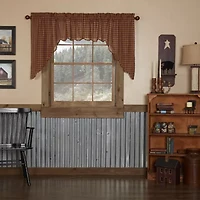 Vhc Brands Country Check Swag Rod Pocket Scallop Valance