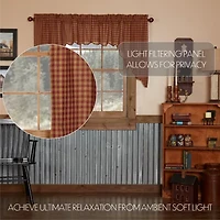 Vhc Brands Country Check Swag Rod Pocket Scallop Valance