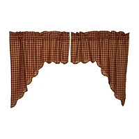 Vhc Brands Country Check Swag Rod Pocket Scallop Valance