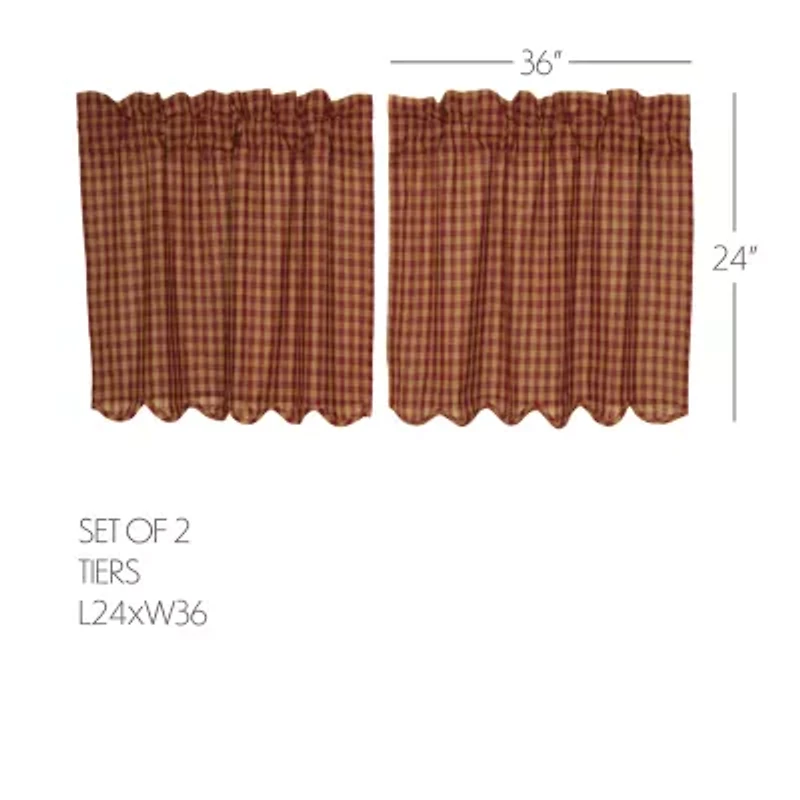 Vhc Brands Country Check 2-pc. Rod Pocket Window Tier