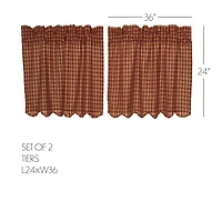 Vhc Brands Country Check 2-pc. Rod Pocket Window Tier
