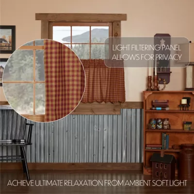Vhc Brands Country Check 2-pc. Rod Pocket Window Tier