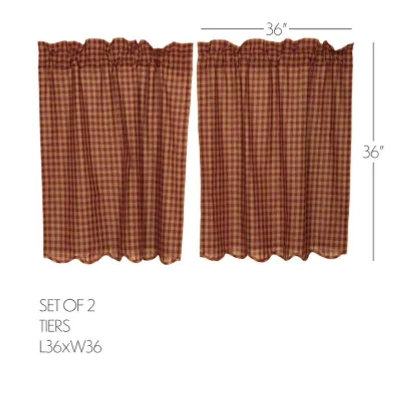 Vhc Brands Country Check 2-pc. Rod Pocket Window Tier