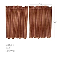 Vhc Brands Country Check 2-pc. Rod Pocket Window Tier