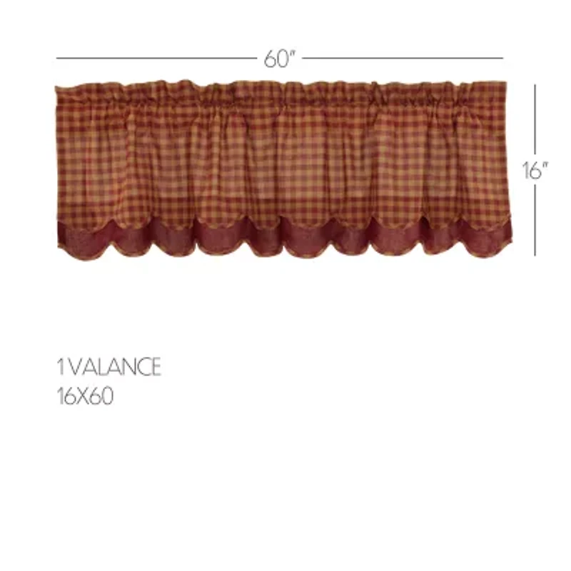 Vhc Brands Country Check Layered Rod Pocket Valance