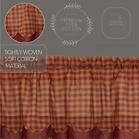 Vhc Brands Country Check Layered Rod Pocket Scallop Valance