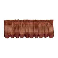 Vhc Brands Country Check Layered Rod Pocket Scallop Valance