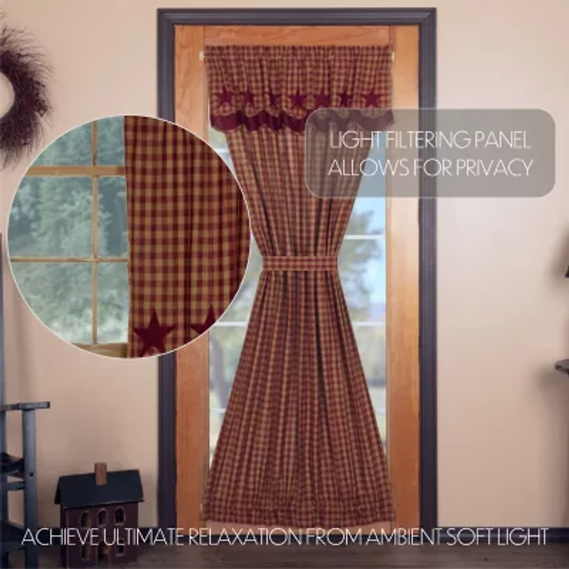 Vhc Brands Country Star Light-Filtering Rod Pocket Single Door Panel Curtain