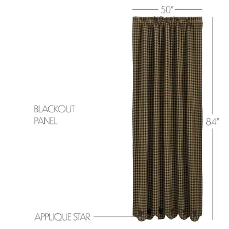 Vhc Brands Country Star Rod Pocket Blackout Single Curtain Panel