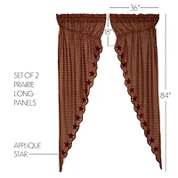 Vhc Brands Country Star Prairie Rod Pocket Embellished Light-Filtering Set of 2 Curtain Panel