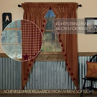 Vhc Brands Country Star Prairie Rod Pocket Embellished Light-Filtering Set of 2 Curtain Panel