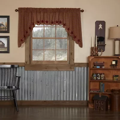 Vhc Brands Country Star Swag Rod Pocket Scallop Valance