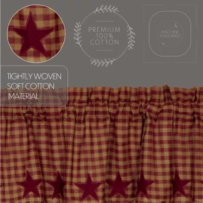 Vhc Brands Country Star Swag Rod Pocket Scallop Valance