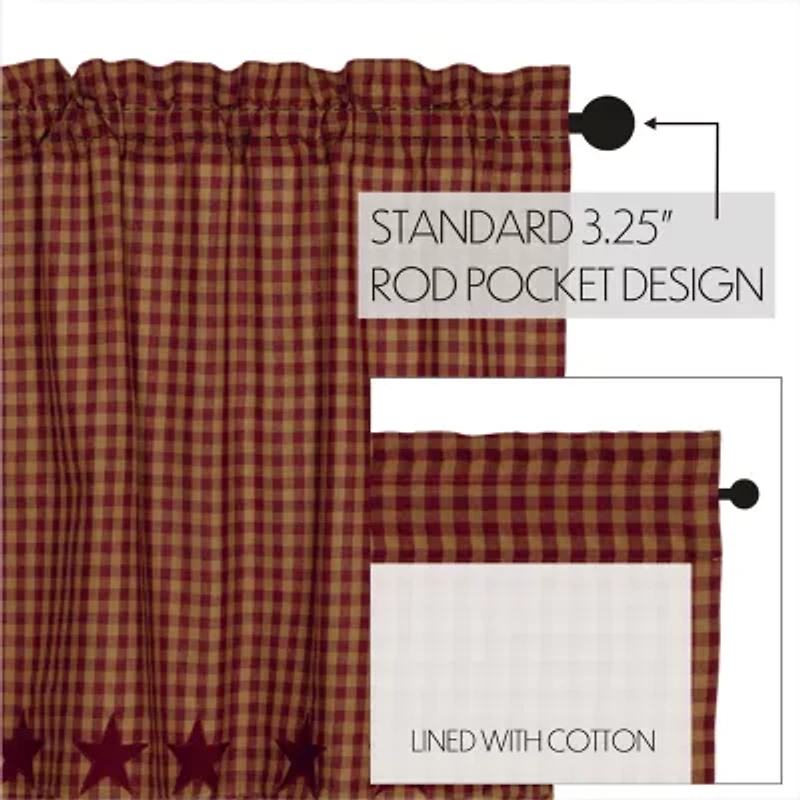 Vhc Brands Country Star Swag Rod Pocket Scallop Valance