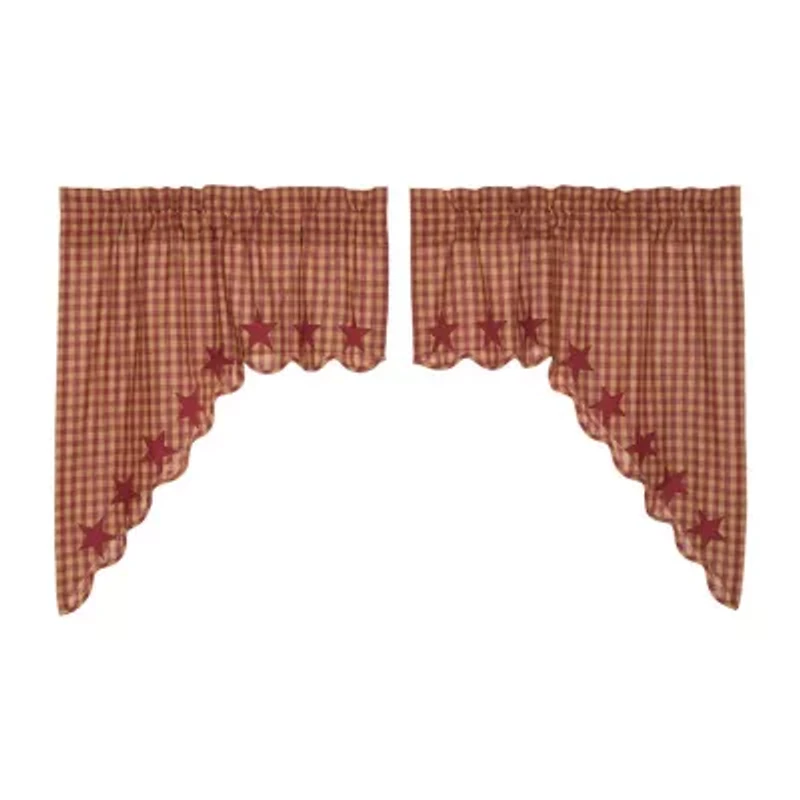 Vhc Brands Country Star Swag Rod Pocket Scallop Valance