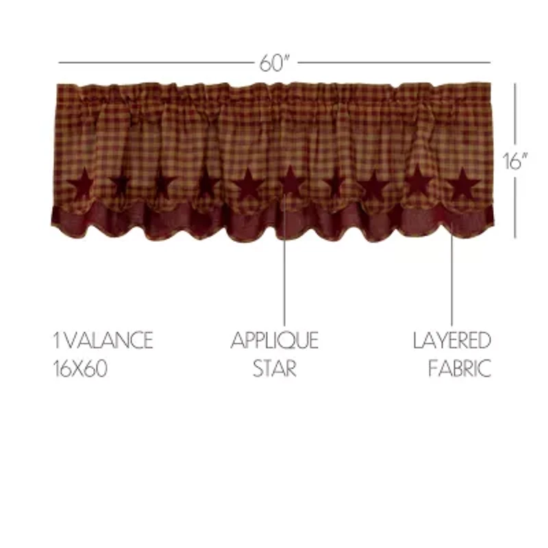 Vhc Brands Country Star Layered Rod Pocket Valance