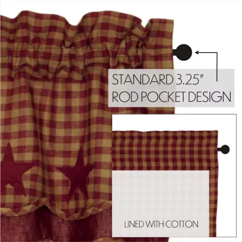 Vhc Brands Country Star Layered Rod Pocket Valance