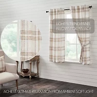 Vhc Brands Country Woven Plaid Rod Pocket Light-Filtering Set of 2 Curtain Panel