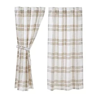 Vhc Brands Country Woven Plaid Rod Pocket Light-Filtering Set of 2 Curtain Panel