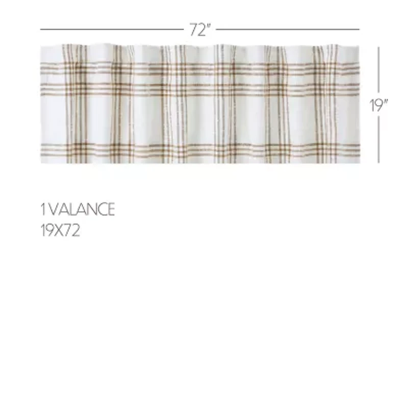 Vhc Brands Country Woven Plaid Rod Pocket Tailored Valance