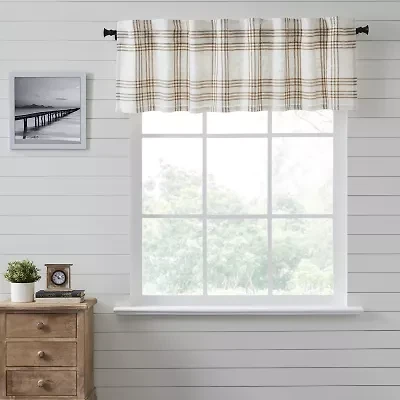 Vhc Brands Country Woven Plaid Rod Pocket Tailored Valance