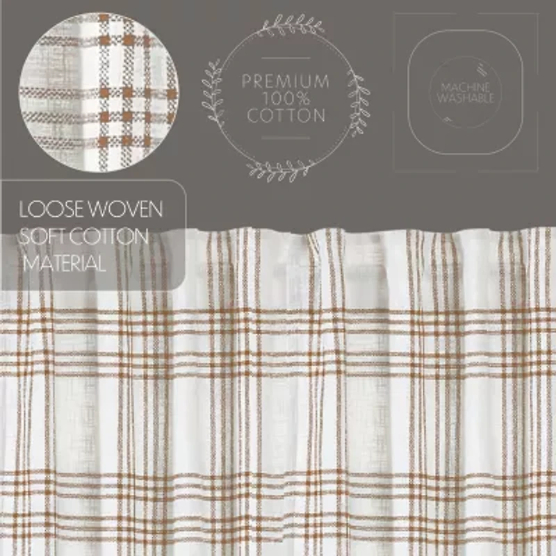 Vhc Brands Country Woven Plaid Rod Pocket Tailored Valance