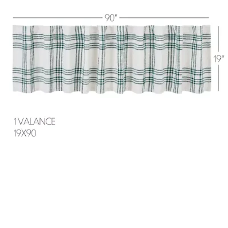 Vhc Brands Country Woven Plaid Rod Pocket Tailored Valance