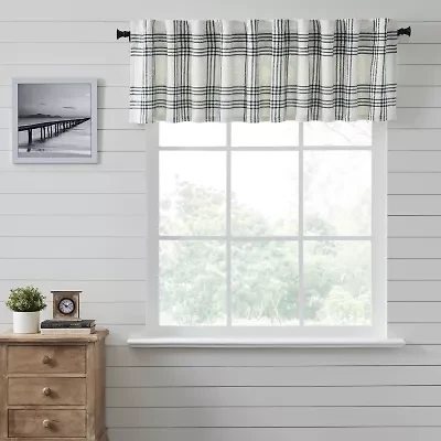 Vhc Brands Country Woven Plaid Rod Pocket Tailored Valance