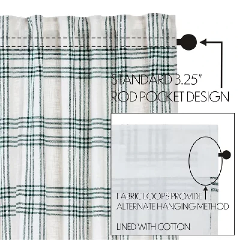 Vhc Brands Country Woven Plaid Rod Pocket Tailored Valance