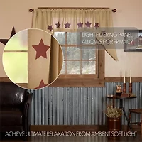 Vhc Brands Cotton Burlap Star Swag Rod Pocket Tailored Valance