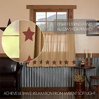 Vhc Brands Cotton Burlap Star 2-pc. Rod Pocket Window Tier