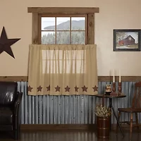 Vhc Brands Cotton Burlap Star 2-pc. Rod Pocket Window Tier