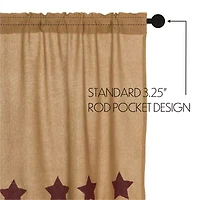 Vhc Brands Cotton Burlap Star 2-pc. Rod Pocket Window Tier