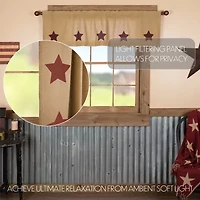 Vhc Brands Cotton Burlap Star Rod Pocket Valance