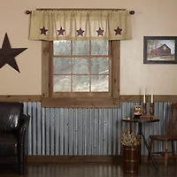 Vhc Brands Cotton Burlap Star Rod Pocket Valance