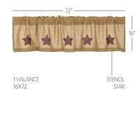 Vhc Brands Cotton Burlap Star Rod Pocket Valance