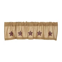 Vhc Brands Cotton Burlap Star Rod Pocket Valance