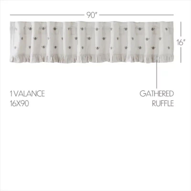 Vhc Brands Embroidered Bee Rod Pocket Valance