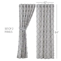 Vhc Brands Frayed Lattice Rod Pocket Light-Filtering Set of 2 Curtain Panel