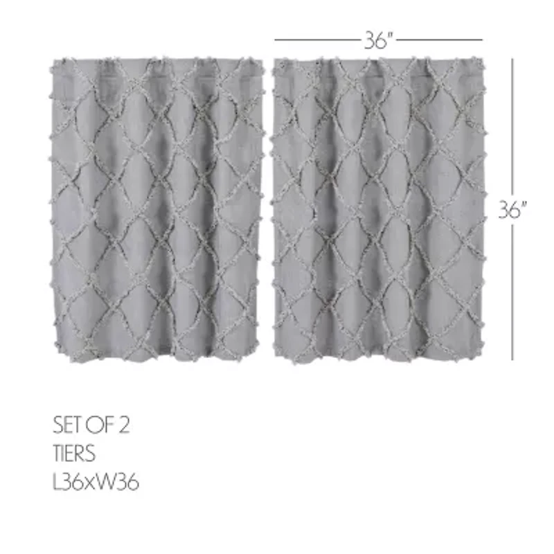 Vhc Brands Frayed Lattice 2-pc. Rod Pocket Window Tier