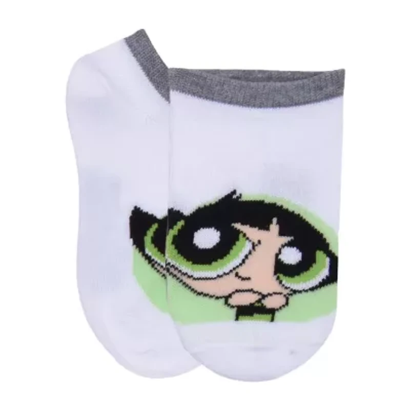 Little & Big Kid Girls 6 Pair Powerpuff No Show Socks