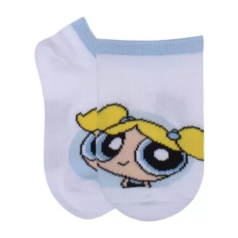 Little & Big Kid Girls 6 Pair Powerpuff No Show Socks