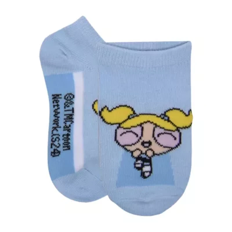 Little & Big Kid Girls 6 Pair Powerpuff No Show Socks