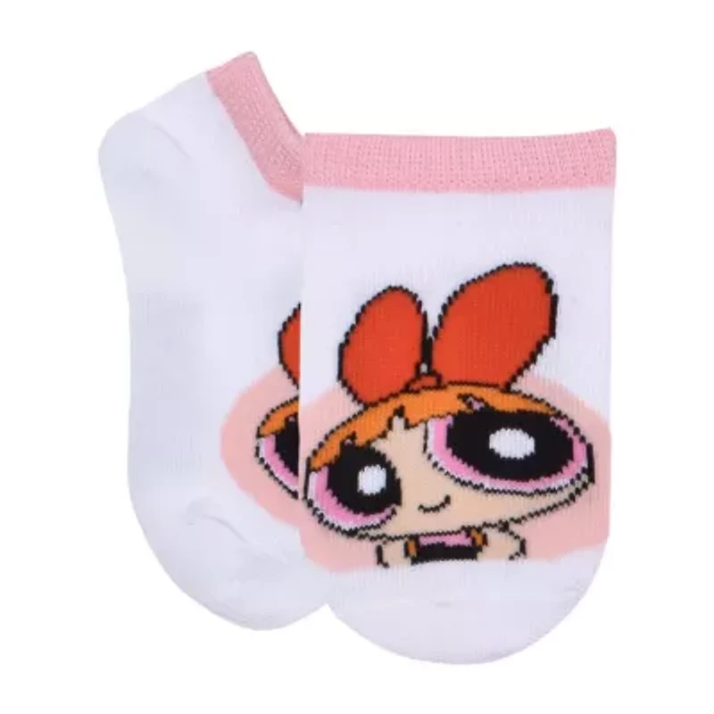 Little & Big Kid Girls 6 Pair Powerpuff No Show Socks