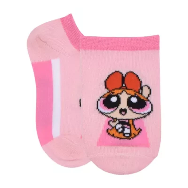 Little & Big Kid Girls 6 Pair Powerpuff No Show Socks